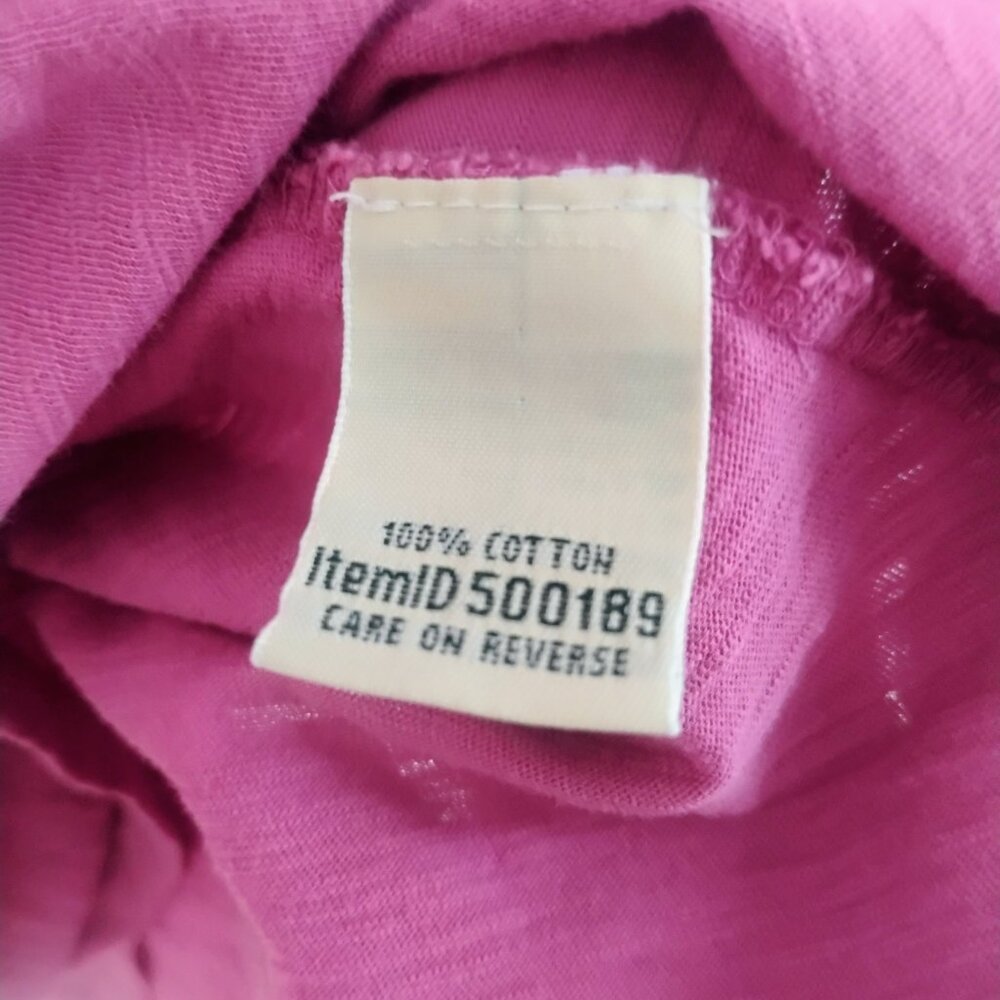 L.L. Bean M Pink Lace Trim Tunic Top Cotton V Neck Shirt - Picture 3 of 5